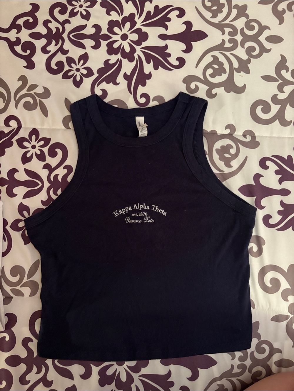 Kappa Alpha Theta Navy Cropped Tank